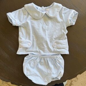 Cecil & Lou Blue Stripe Diaper Set
